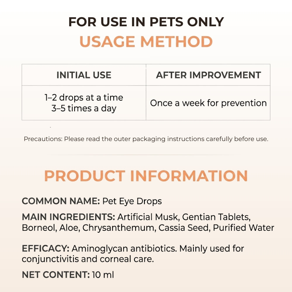 Helps Pets Naturally Fight Eye Infections & Gently Dissolve Tear Stains, Discharge & Redness